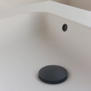 Ventil metalic negru mat & inel supraplin negru mat